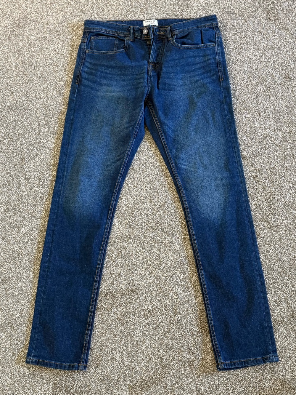 Pull&Bear Men's Slim Jeans in Deep Blue Wash - Sz 32